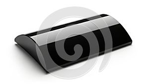 Sleek black modern rectangular object with reflective surface