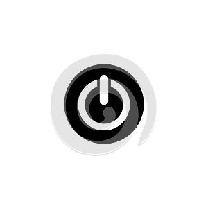 Sleek black power button icon for digital interfaces