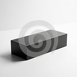 Sleek Black Rectangular Box on White Background image photo