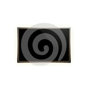 Sleek Black Rectangular Electronic Display Screen on White Background