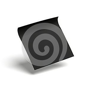 A sleek black rectangular object with a curved surface and a subtle shadow