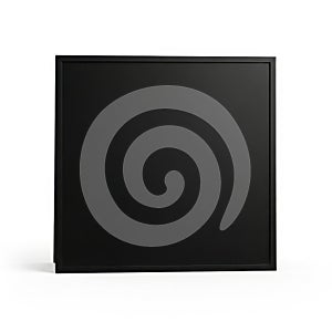 A sleek black rectangular object with a reflective surface and a white base. isolated on white background