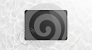 Black Rectangular Object on White Background