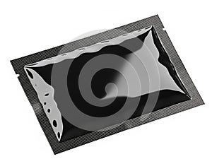 A sleek black rectangular object with a textured border and reflective surface