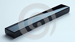 Sleek black rectangular object on white background
