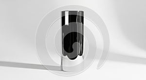 Sleek black and silver cylindrical object