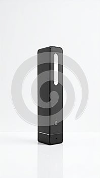 Sleek Black Tech Gadget on a Clean White Background