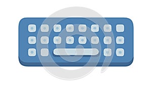 Sleek Blue Computer Keyboard: Essential Typing Input Device, vector design Generative AI