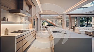 sleek blurred luxury modern home interior