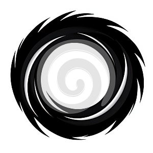 A sleek, circular logo designed for an AI website, symbolizing innovation in SaaS with a minimalist black and white design photo