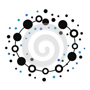 A sleek, circular logo designed for an AI website, symbolizing innovation in SaaS with a minimalist black and white design photo