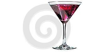 Sleek cocktail in modern glass on white backdrop, emanating an air of sophistication and opulence