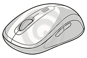 Sleek computer mouse design with ergonomic shape High quality computer mouse image for digital projects