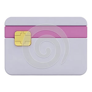 Modern Debit Card Design Grey Purple Gold on White Background photo