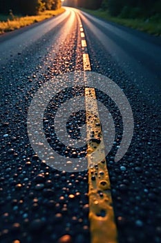 Sleek dark asphalt, barely perceptible texture , road surface, black