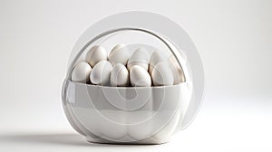 sleek easter egg basket white background