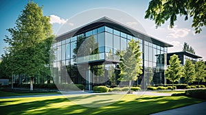 sleek exterior office building