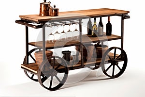 Sleek and Functional: Industrial Chic Bar Cart for Modern Bars
