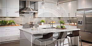 Sleek furnished kitchen, stylish Beautiful cooking area, interior design