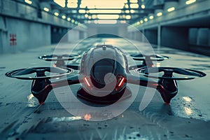 Sleek Futuristic Drone Design in 3D Rendering. Generative ai