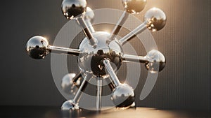 Modern Chrome Molecular Structure Art