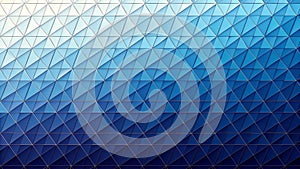 Abstract geometric background with a deep blue gradient across a modern triangular pattern.