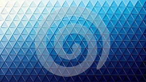 Abstract geometric background with a deep blue gradient across a modern triangular pattern.