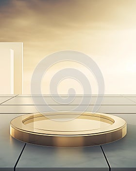 A round podium for displaying premium and beautiful products.