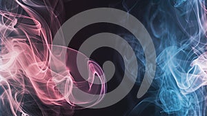 a sleek gradient black background with soft, fuzzy light pink and light blue circular smoke, creating a modern backdrop