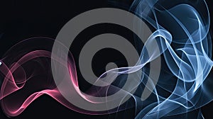 a sleek gradient black background with soft, fuzzy light pink and light blue circular smoke, creating a modern backdrop