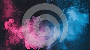 a sleek gradient black background with soft, fuzzy light pink and light blue circular smoke, creating a modern backdrop