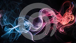 a sleek gradient black background with soft, fuzzy light pink and light blue circular smoke, creating a modern backdrop