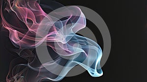 a sleek gradient black background with soft, fuzzy light pink and light blue circular smoke, creating a modern backdrop