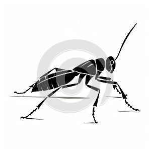 Sleek Grasshopper Silhouette Illustration In Yiannis Moralis Style