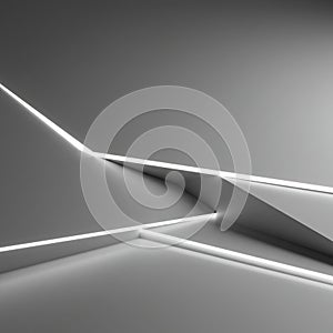 Sleek grey geometric design featuring sharp angles and intersecting lines. The
