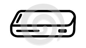 Sleek horizontal tablet device outline, vector design Generative AI