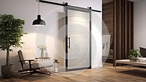 sleek interior barn door photo