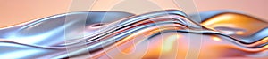 Sleek and Iridescent Chrome Mirror with Flowing Curves photo