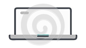 Sleek laptop computer, portable technology device, vector design Generative AI