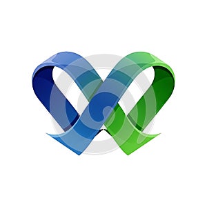 Infinity Heart Love Community Ribbon Logo