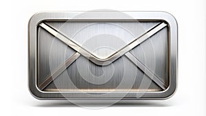 Sleek Metallic Envelope Icon with Abstract Letterform A Modern Corporate Design Element photo