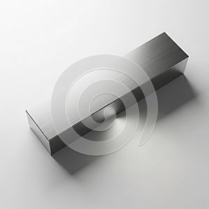 A Sleek Metallic Rectangular Object on a White Background
