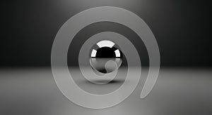 Chrome Sphere on Gray Background