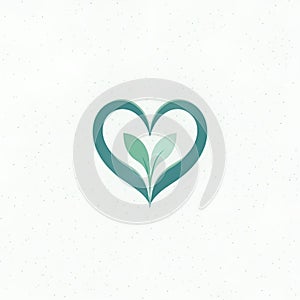 Minimalist Heart and Leaf Logo for Health, Wellness, and Organic Brands photo