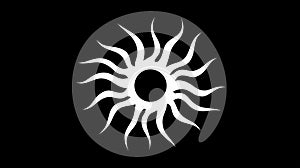 Minimalist Sun Logo: Abstract Fusion. Generative AI photo