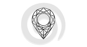 Geometric Diamond Map Pin Icon