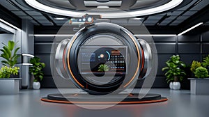 Futuristic AI Assistant with Data Interface