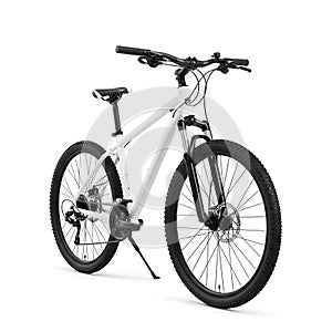 Sleek and modern bicycle placed against a plain white backdrop