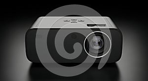 Modern Black Projector on Dark Background