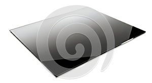 A sleek and modern black rectangular object with a reflective surface